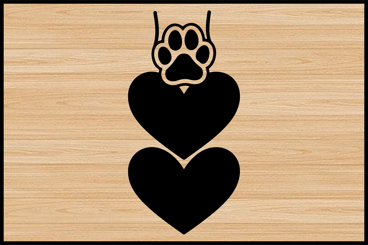 Heart Paw SVG Silhouette Clipart Set, an Animal Illustration by Gaye Art (Photo 4 of 4)