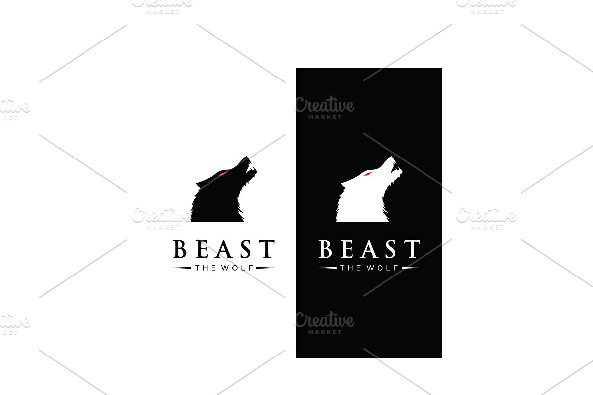Snarling wolf head logo design., a Branding & Logo Template by LOGOCREATIVE