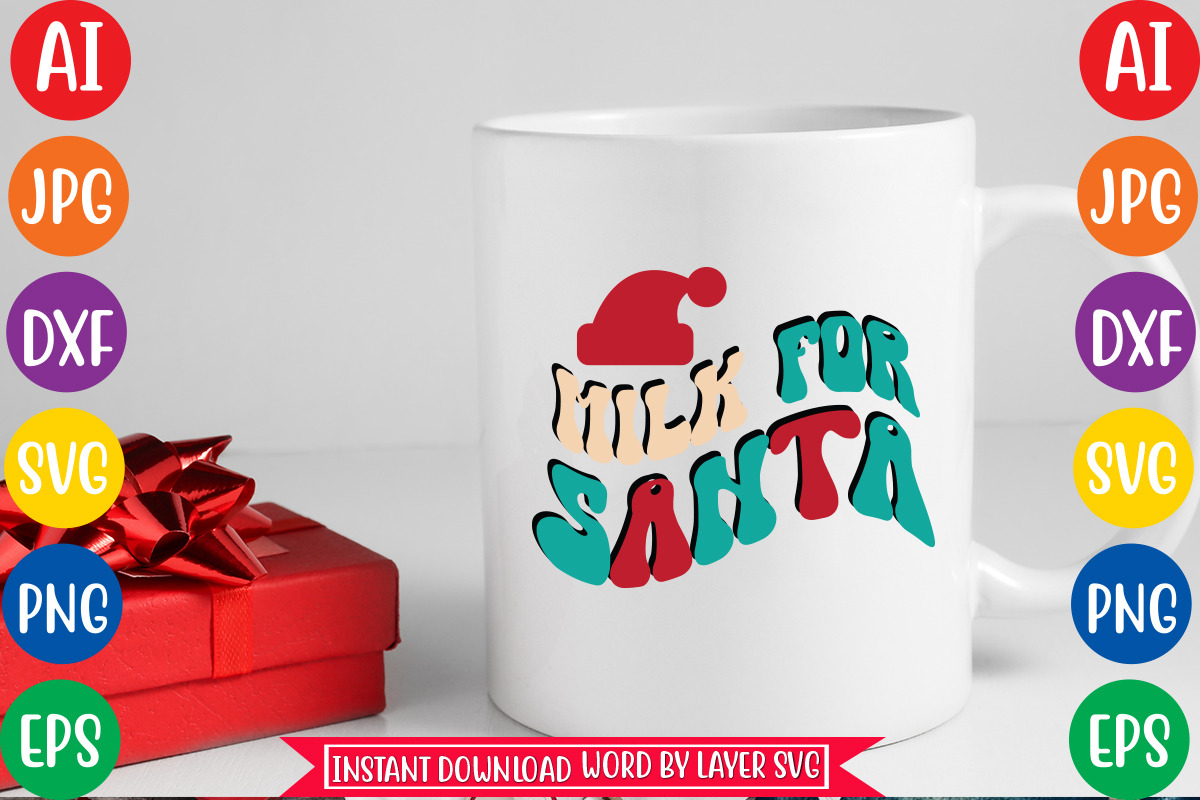 Milk For Santa Svg Cut File, an Object Graphic by CrexoraLab (Photo 3 of 3)