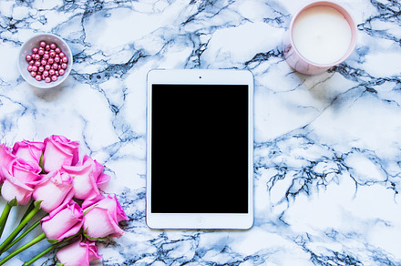 IPad Mockup, a Background Photo by Rose Wine Aesthetic