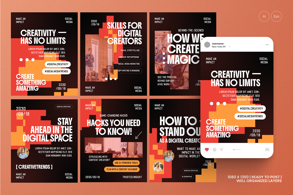 Digital Creative Instagram Post, a Social Media Template by MMPixelCraft (Photo 1 of 3)