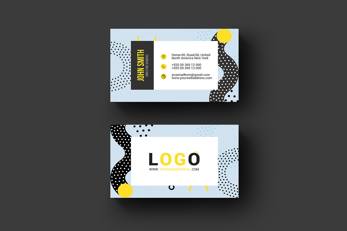 Memphis Business Card, a Business Card Template by ZAAS (Photo 1 of 6)