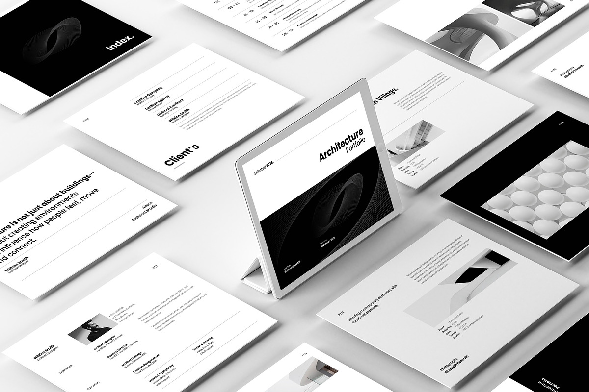 Architecture Portfolio Template, a Brochure Template by Spark_Creative (Photo 3 of 25)