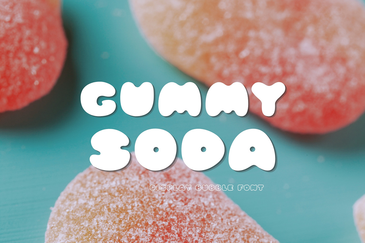Retro Bubble Display Font-Gummy Soda, a Handwritten Font by ZoloDesignHub (Photo 1 of 8)