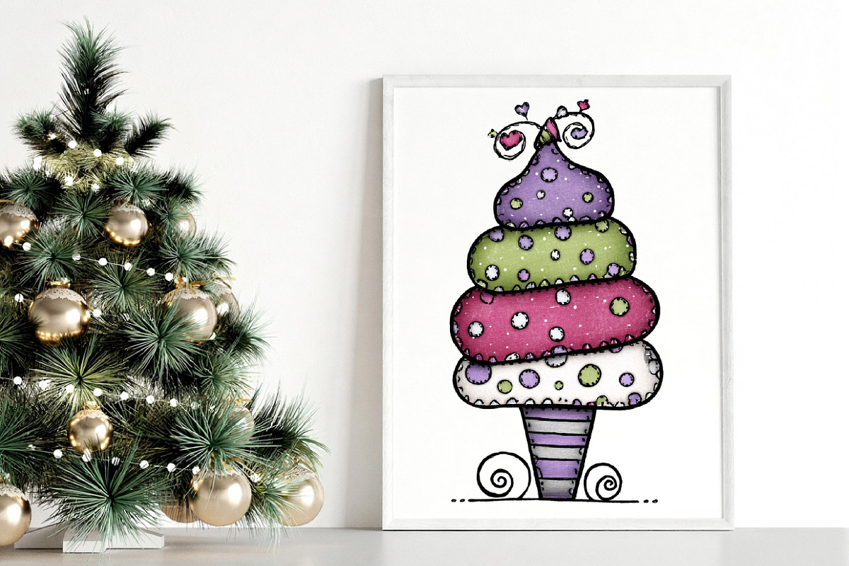 Whimsical Christmas Clipart Bundle, an Illustration by Canvas Craft (Photo 6 of 6)