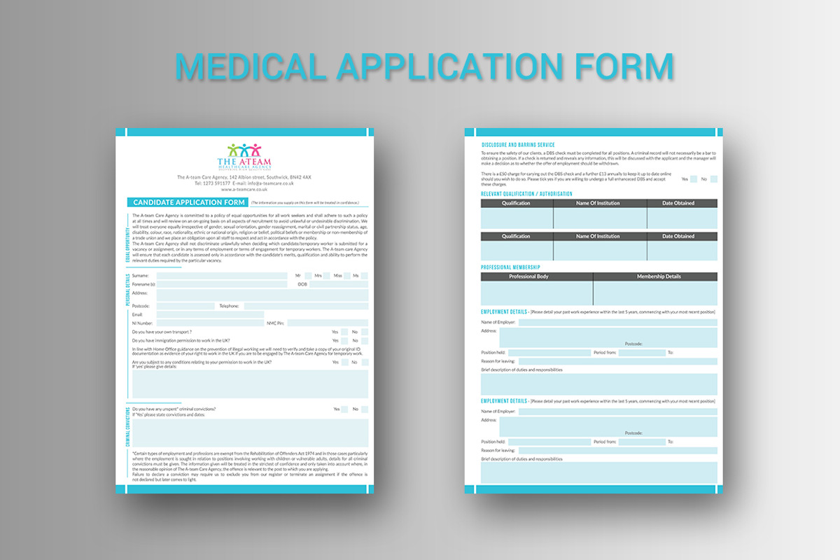 Medical Application Form, a Stationery Template by DesignGhar