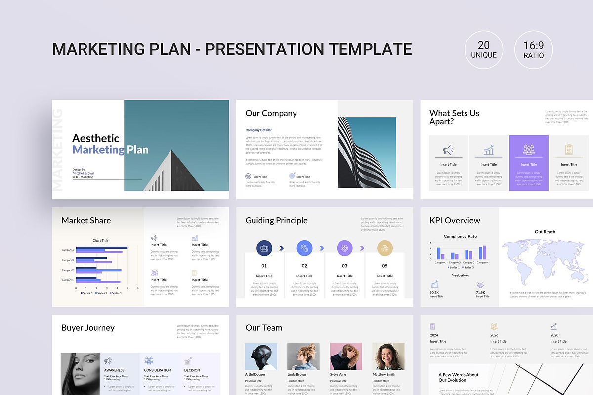 Aesthetic Marketing Plan Template, a Presentation Template by E-Type