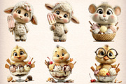Whimsical Animals Ice Cream Clipart, an Illustration by Digital Artistic99 (Thumbnail 3 of 11)