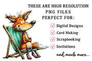 Whimsical Summer Funny Fox Clipart, an Illustration by OK Design (Thumbnail 4 of 6)