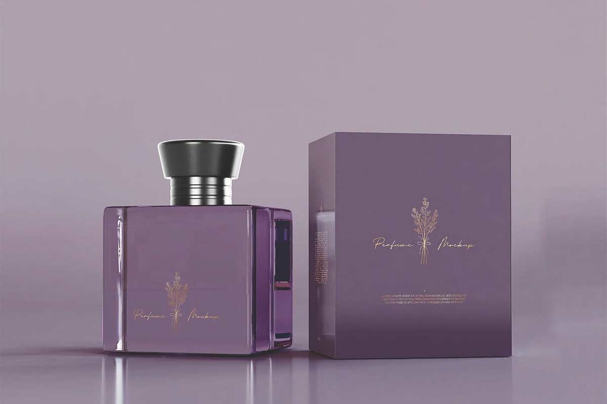 Perfume with Packaging Mockup, a Packaging Mockup by skybluecreative (Photo 1 of 3)