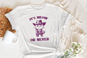 Meowdy Cute Cat PNG, It's Meow Or