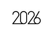 2026 Number Typography Vector Set, a Work Illustration by Vectorium Studio (Thumbnail 14 of 20)