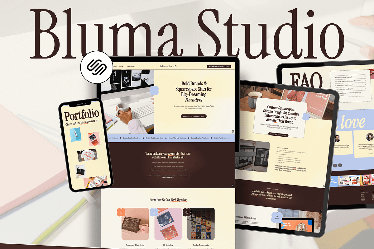 Squarespace Template for Designers, a Squarespace Template by Kurly Creative (Photo 1 of 11)