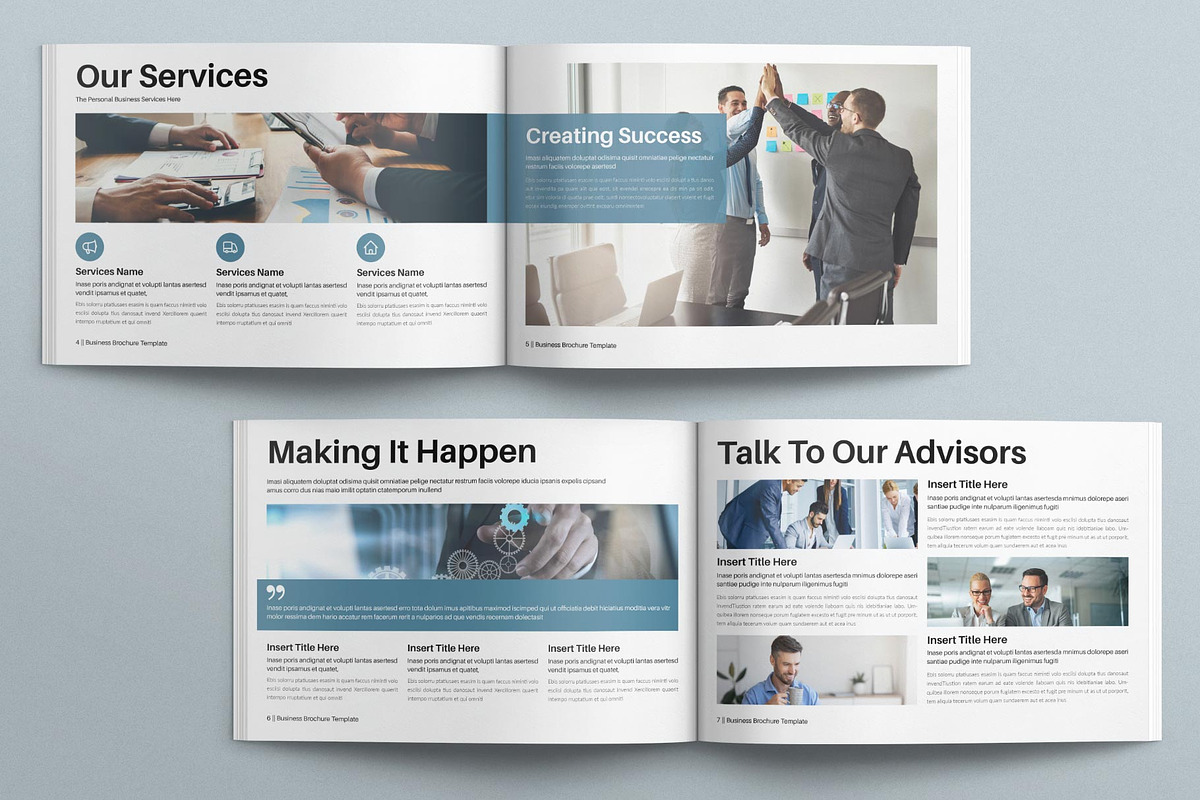 Business Brochure Template Landscape, a Brochure Template by E-Type (Photo 3 of 7)