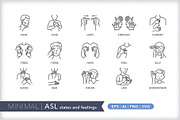 Minimal American Sign Language (ASL), an Outline Icon by Picture Window (Thumbnail 14 of 26)