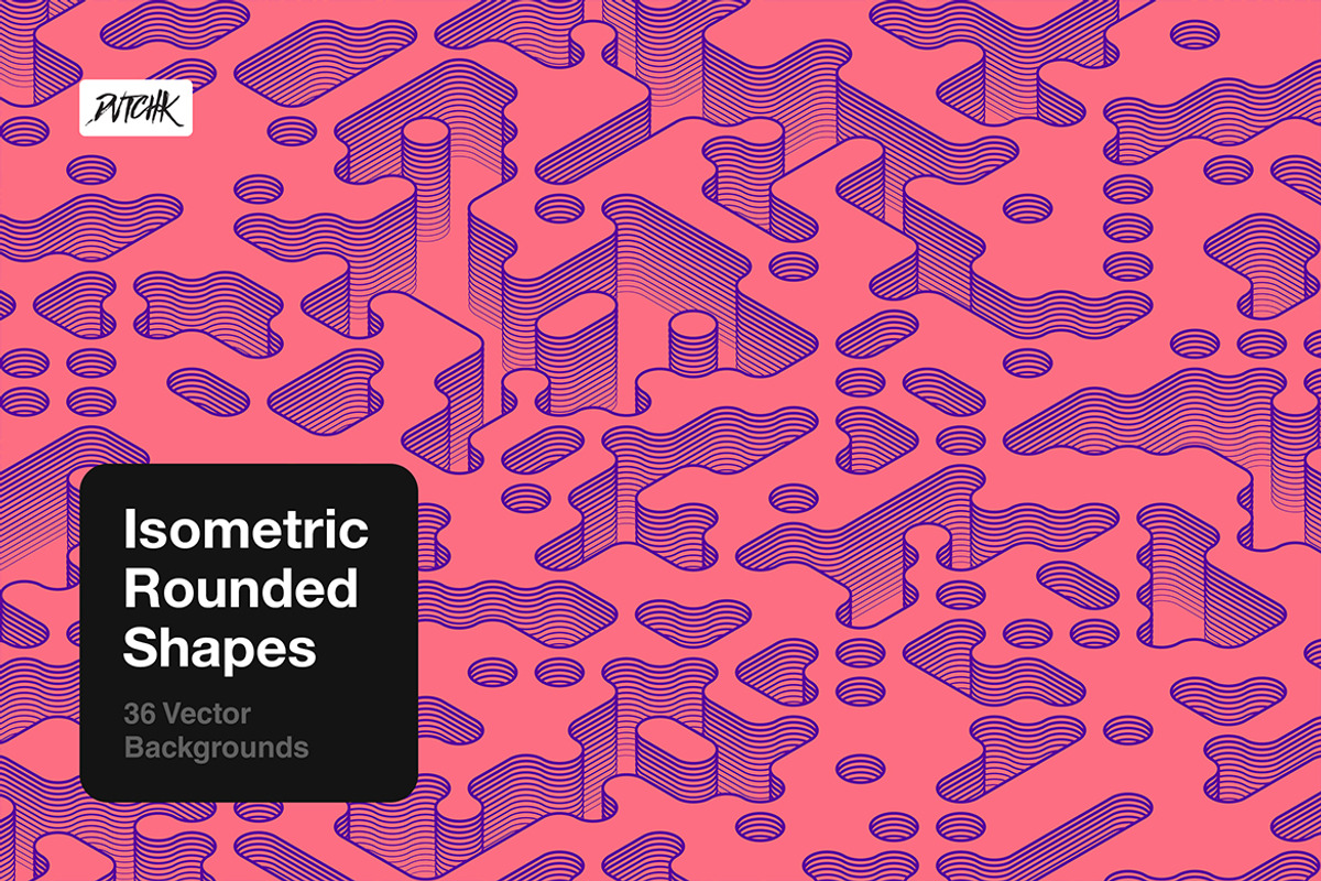 Isometric Rounded Shapes, a Background Graphic by dvtchk (Photo 10 of 15)