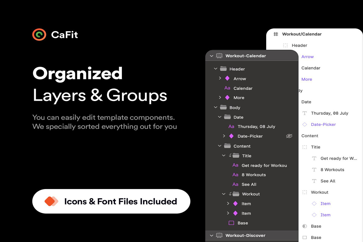 CaFit Fitness UI Kit, an UI Kit Template by Lumina_ui_ux202 (Photo 6 of 8)