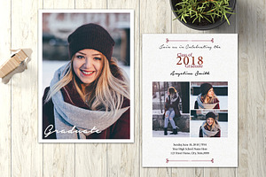Graduation Announcement Card, a Card Template by retrographix