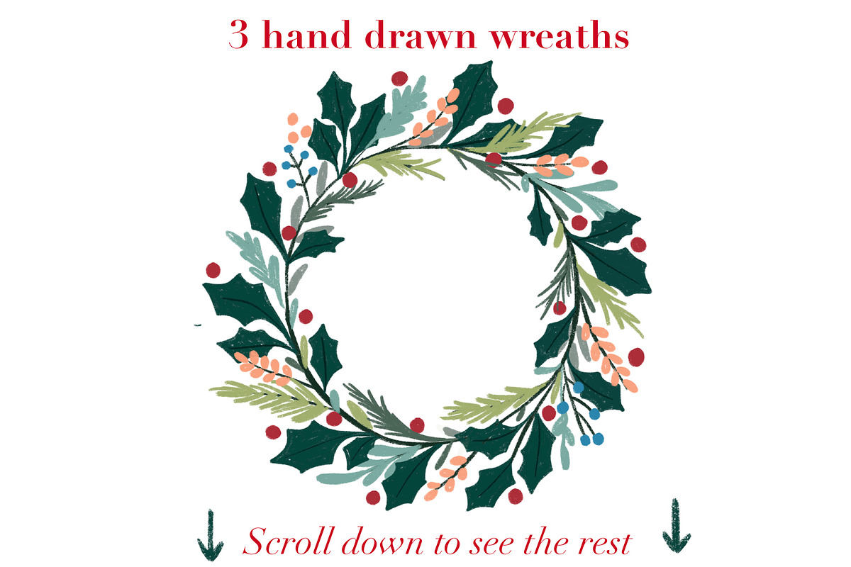 Christmas foliage clipart, a Seasonal Illustration by Katie Lisker (Photo 2 of 3)