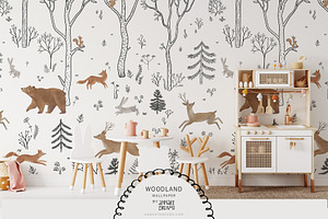 WOODLAND. Wall Mural & Patterns