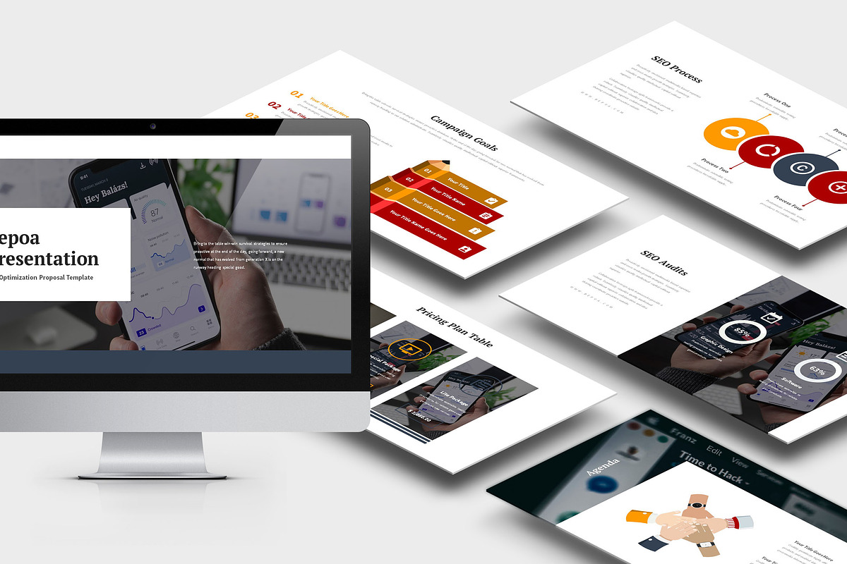 Bepoa : SEO Optimization Powerpoint, a Presentation Template by Punkl Camp (Photo 1 of 9)