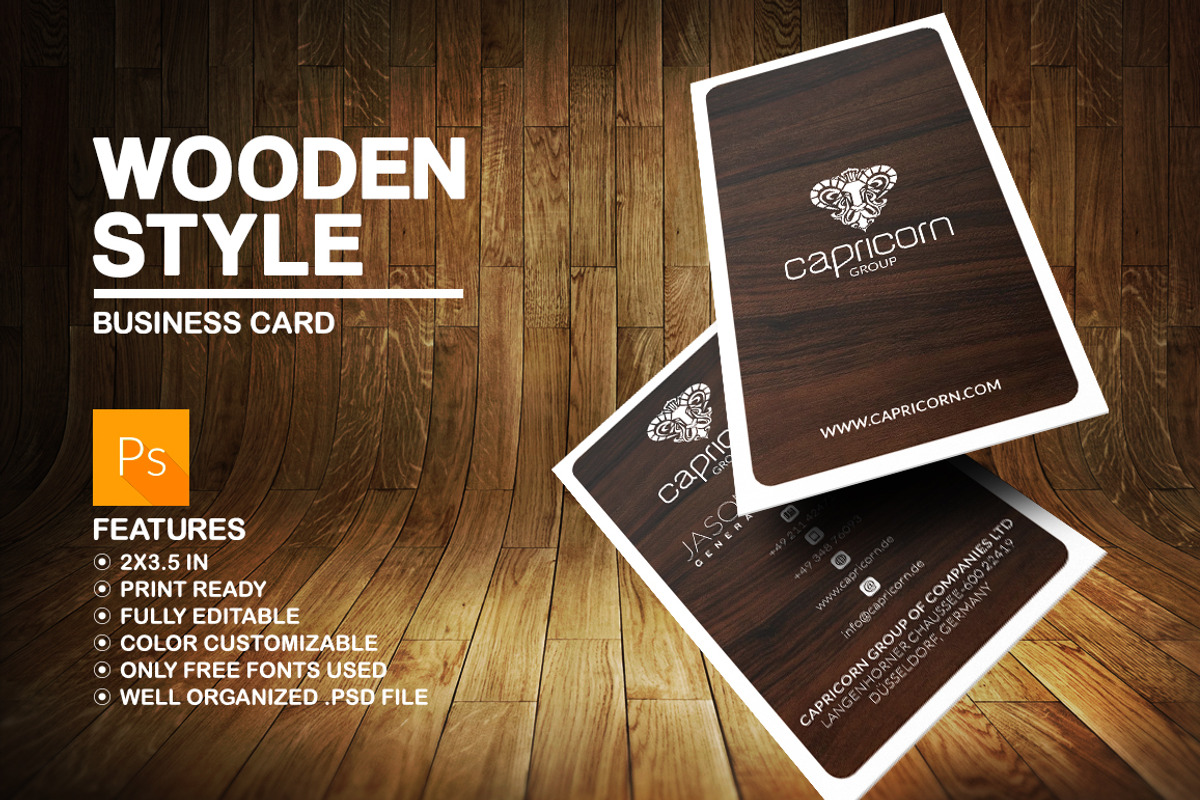 Wooden Business Card, a Business Card Template by Marvel (Photo 1 of 5)