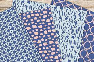 Blue And Pink Brush Patterns