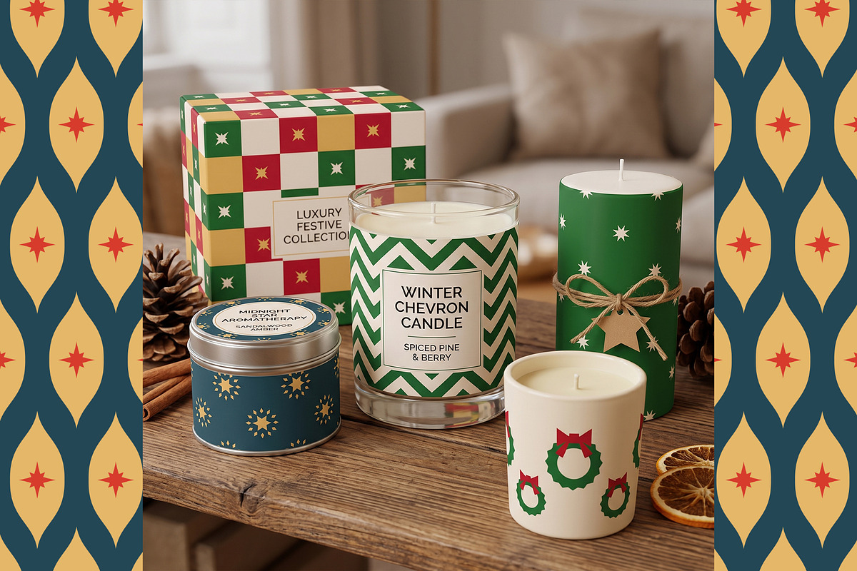Geometric Holiday Christmas Patterns, a Pattern Graphic by Sonulkaster (Photo 4 of 13)