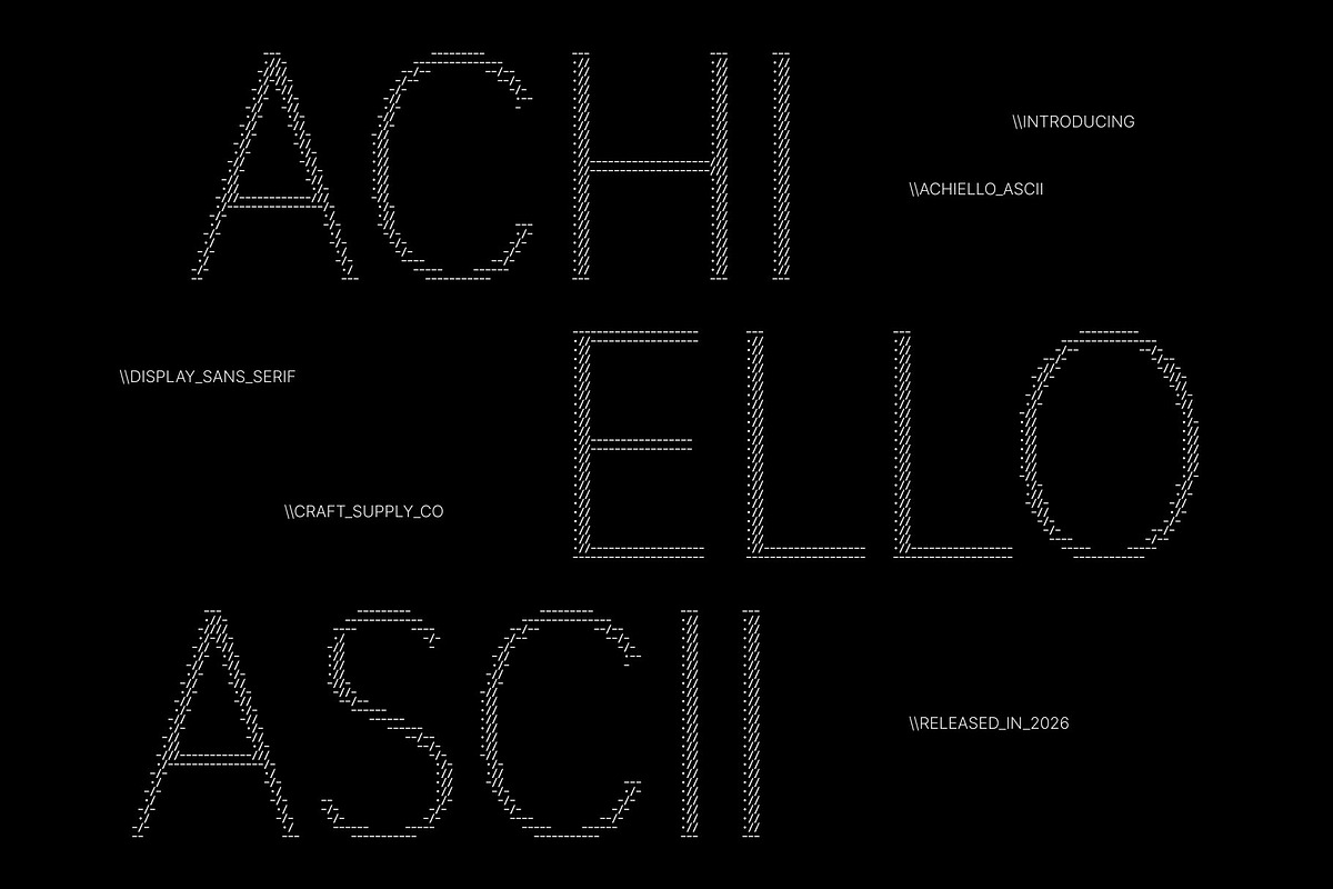 Achiello Ascii, a Sans Serif Font by Craft Supply Co. (Photo 1 of 8)