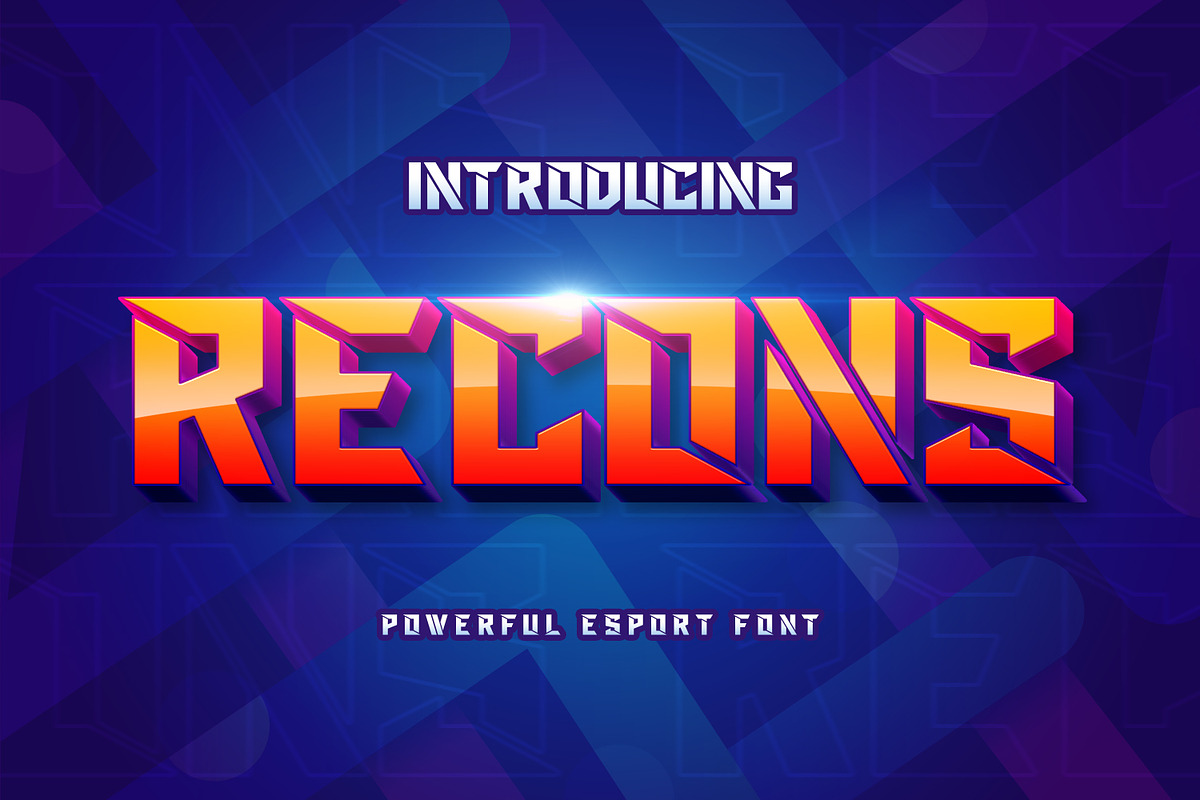 Recons - Powerful Esport Font, a Font by Almarkhatype (Photo 1 of 10)
