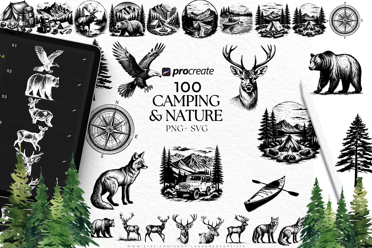 2000+ Procreate Stamps Bundle, a Brushes & More by LaurenceVArtiste (Photo 6 of 8)