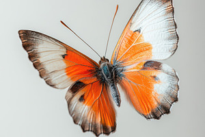 Orange and White Butterfly in Flight, an Animal Photo by Pixeness Studio