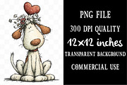 Whimsical Valentine Dog Clipart, an Illustration by Designking (Thumbnail 4 of 5)