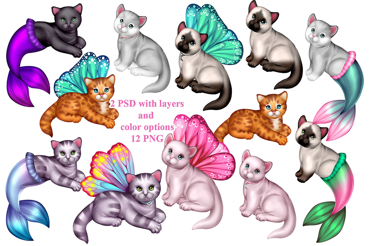 Magic kittens, an Animal Illustration by KawaiiFactory