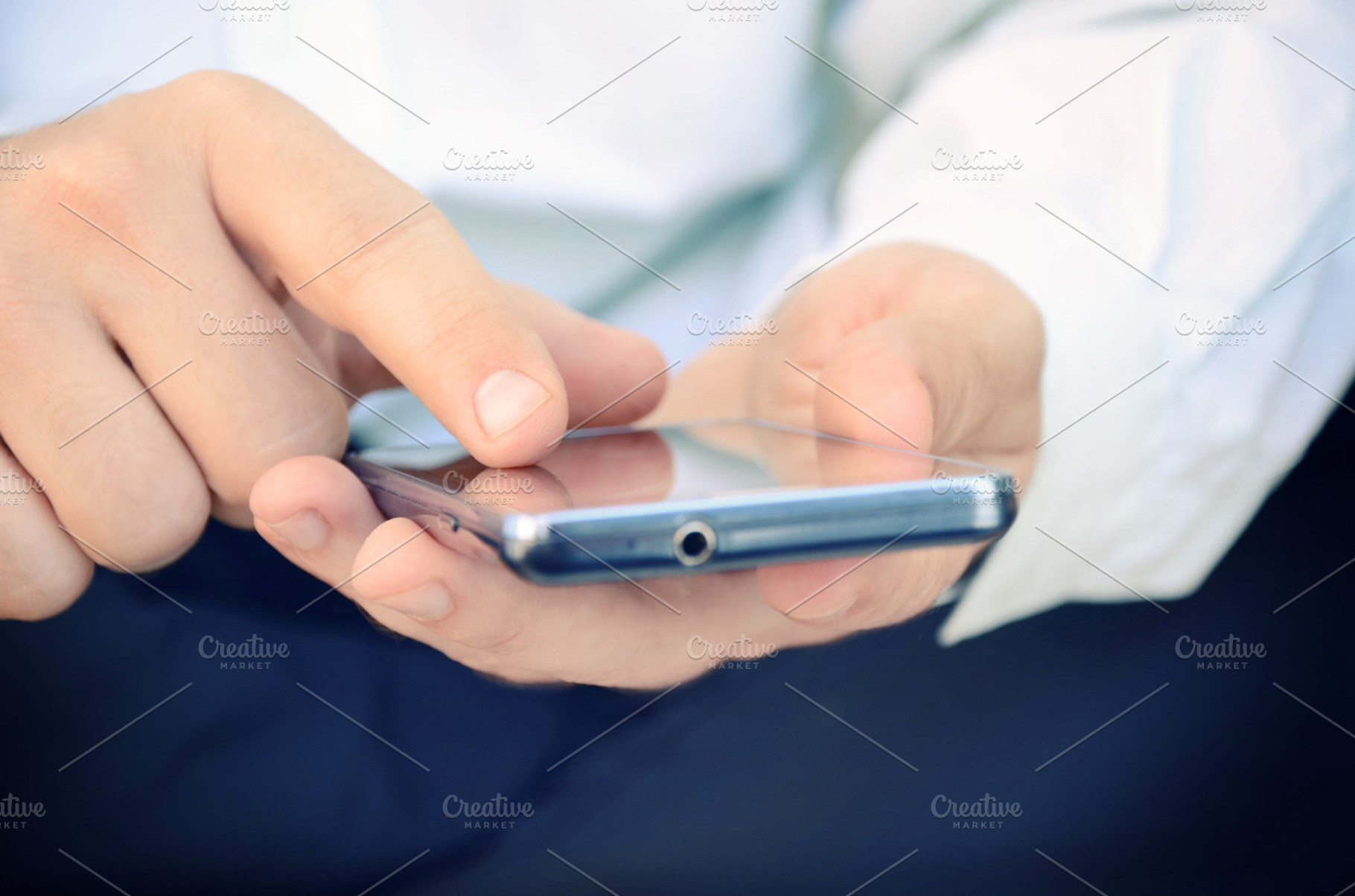Man using smartphone containing business, phone, and concept, a Technology Photo by PureSolution