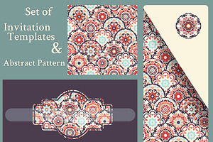 Set Of Cards And Seamless Pattern