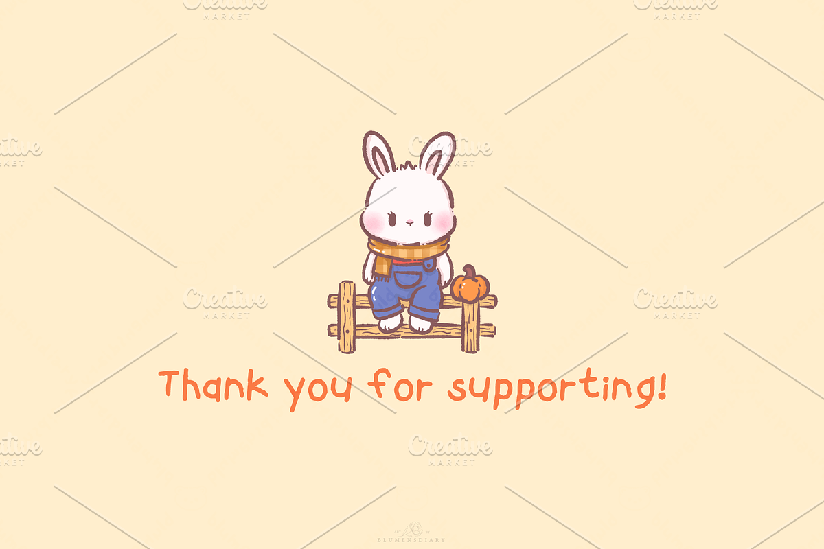 Kawaii Bunny Farmhouse Harvest clipa, an Animal Illustration by Blumensdiary (Photo 8 of 8)
