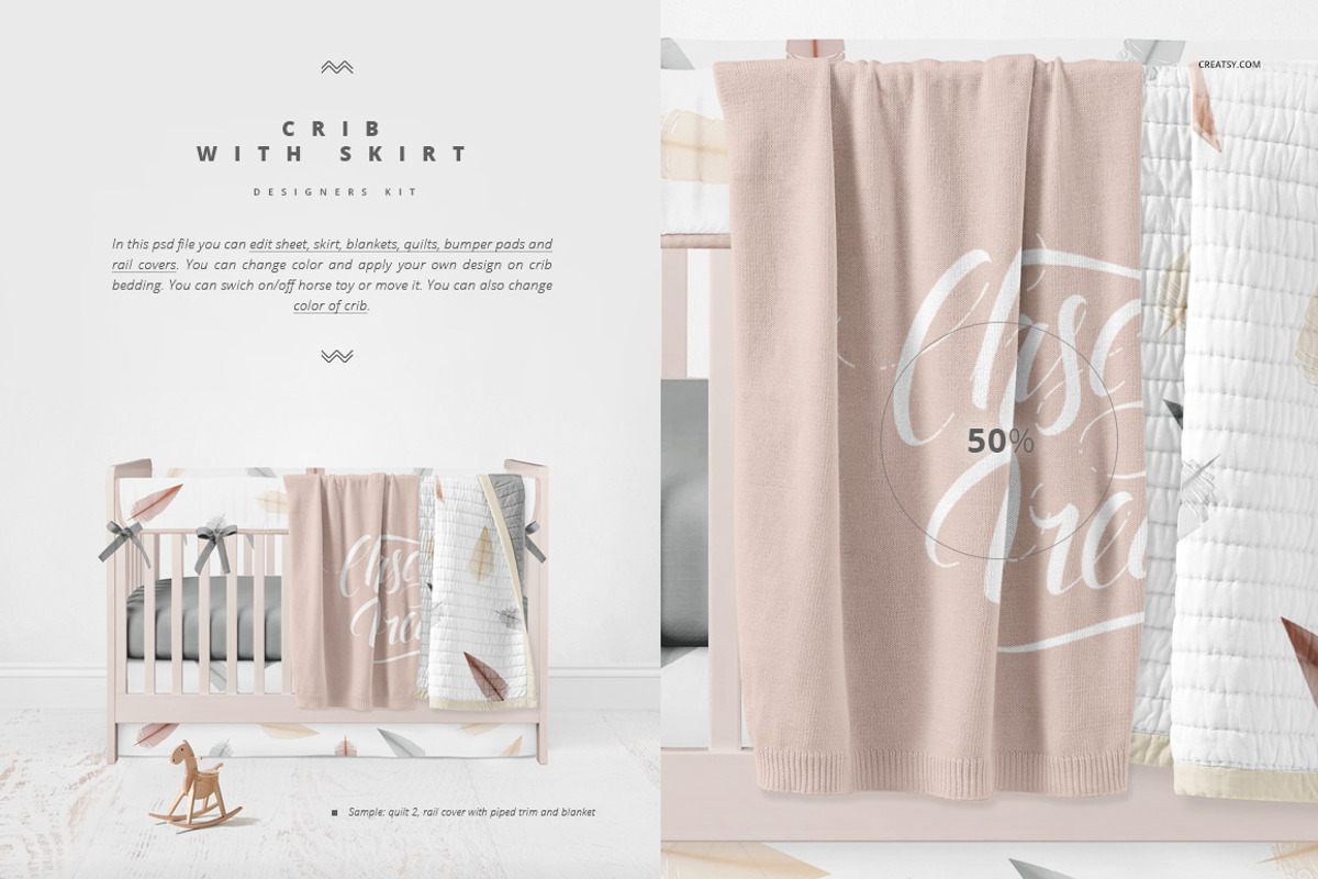 Crib Beddind Designers Kit Mockup, a Bottom Mockup by Creatsy (Photo 11 of 29)