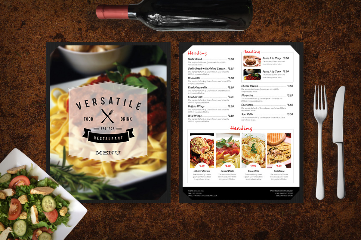 Restaurant Menu Mockup, a Print Template by Nathan Knight Design (Photo 2 of 5)
