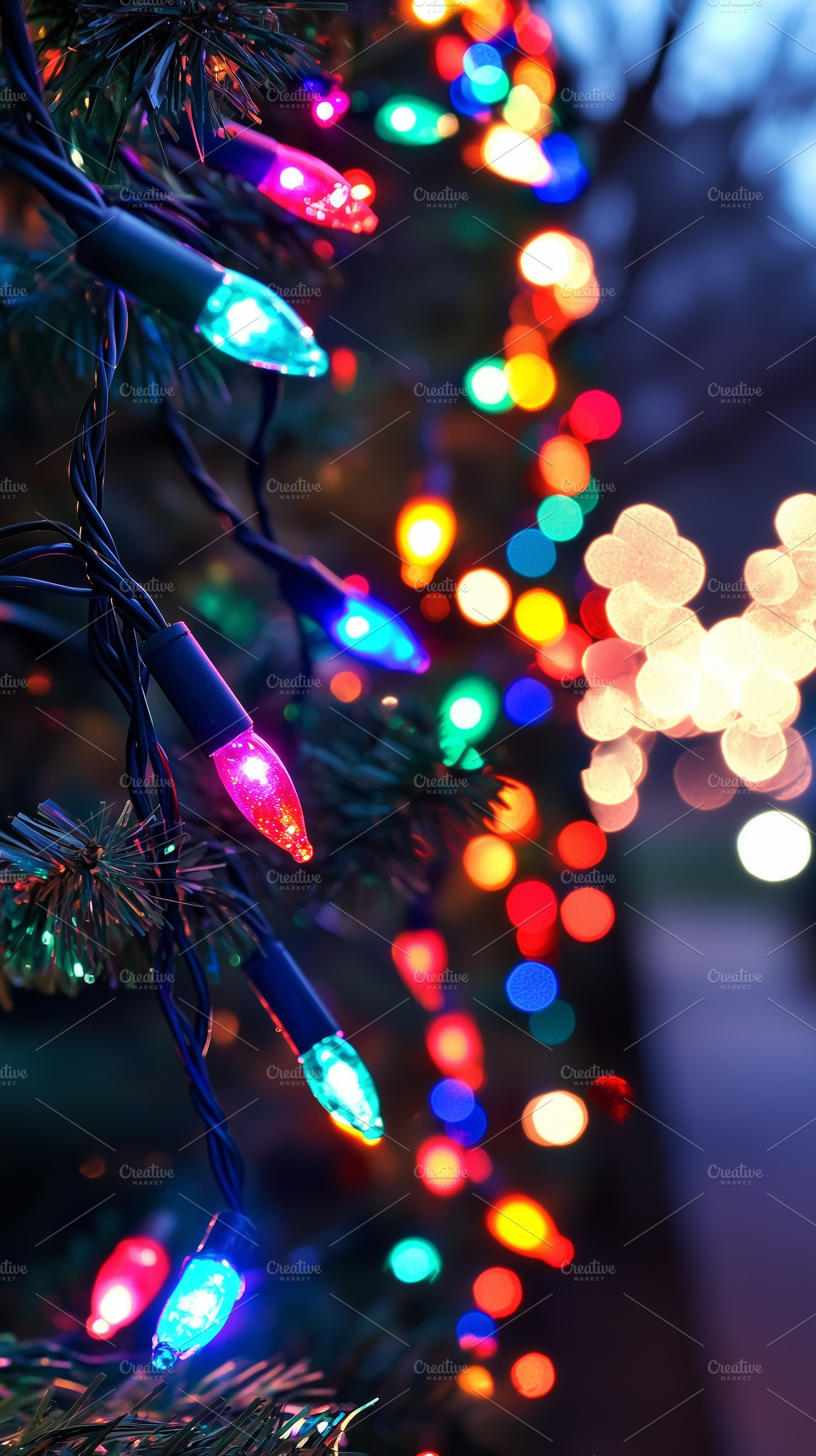 Colorful Christmas lights glow, a Holiday Photo by MistyDay