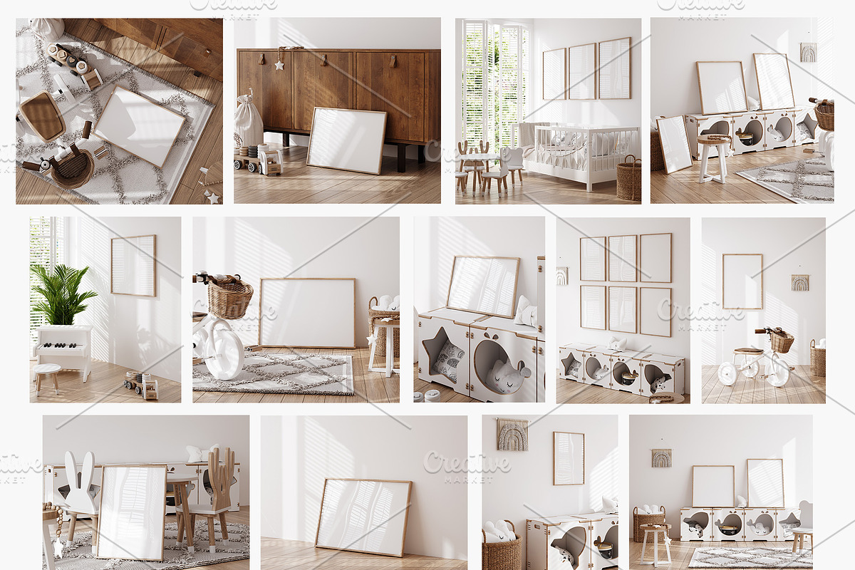 Frame mockup bundle in home interior, a Household Mockup by Artjafara (Photo 11 of 11)