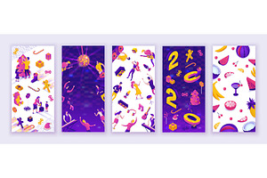Social media stories vector set