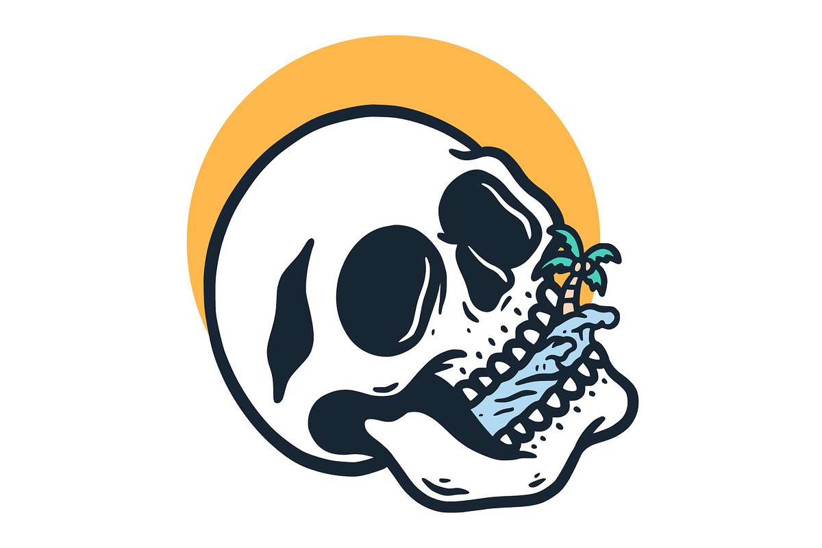 Skull Beach Vacation illustration, an Object Illustration by Decoconio Design (Photo 2 of 3)