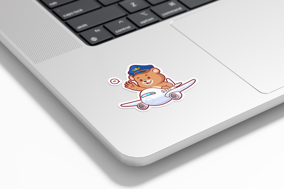 Brown Bear Pilot Riding Plane Icon, an Animal Illustration by tkzgraphic (Photo 2 of 3)