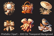 Neutral Rustic Coquette Fall Clipart, an Illustration by RobertsArt (Thumbnail 2 of 7)