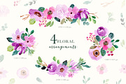Purple Vibes - Watercolor Clipart, a Decorative Illustration by wulano (Thumbnail 2 of 7)
