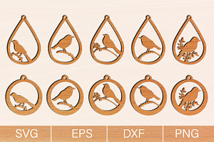 Bird Earrings Laser Cut SVG Bundle, an Object Graphic by jannatulpakhi