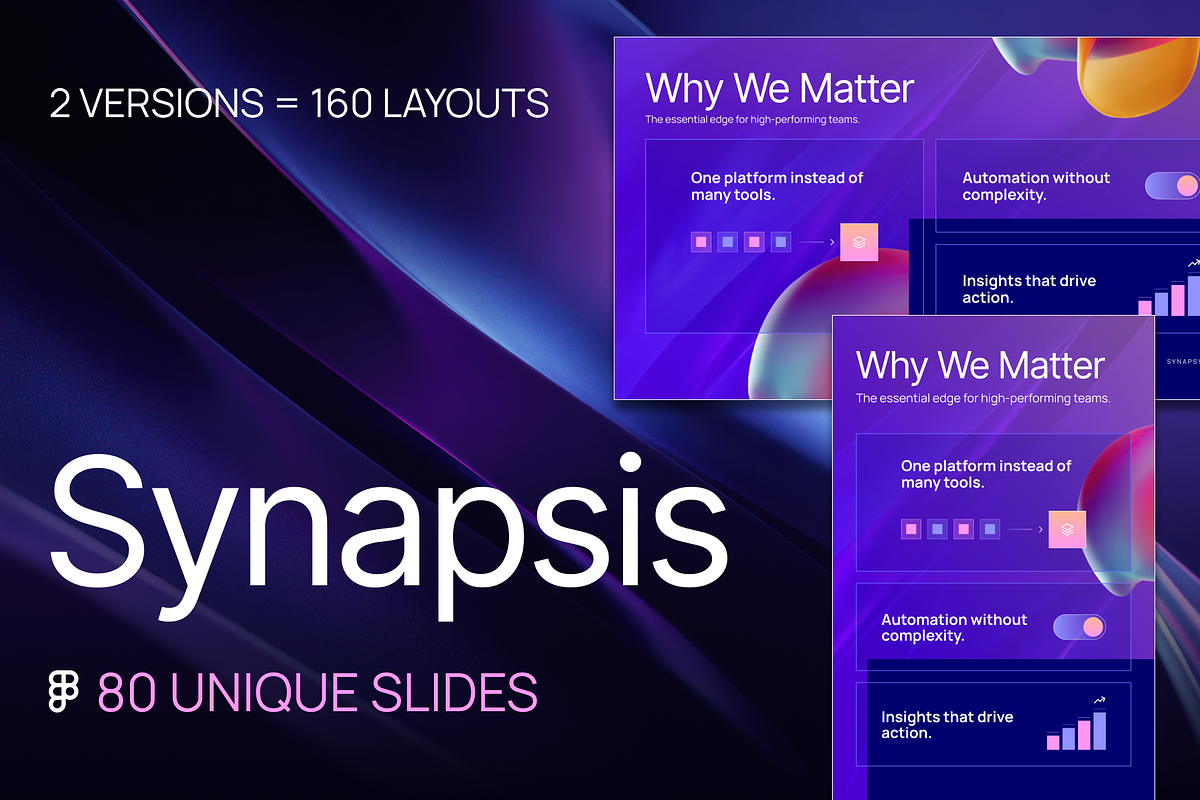 Synapsis SaaS Pitch Deck for Figma, a Presentation Template by Ceaso Store (Photo 1 of 6)