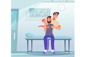 Manual therapy. doctor helping, a Healthcare Illustration by Onyx