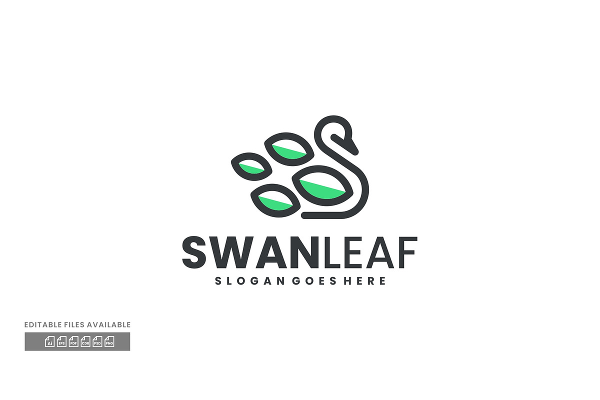 Swan Leaf Simple Mascot Logo, a Branding & Logo Template by ivan_artnivora